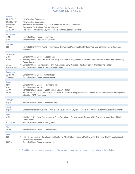 Berkeley Carroll 2025 Calendar