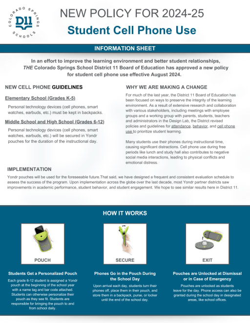 Student Cell Phone Policy - Colorado Springs Schools District 11