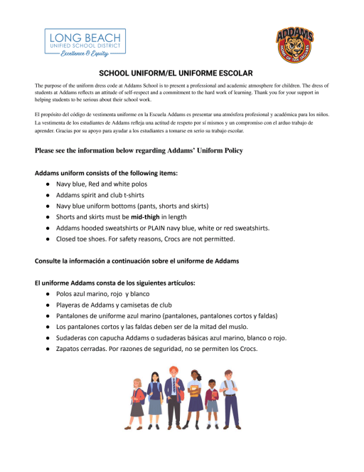 Dress Code - Jane Addams Elementary School