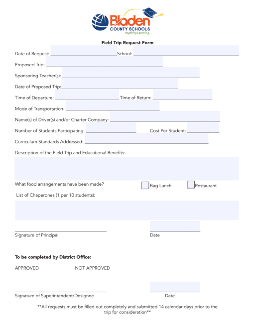 Educational field trip form | Benkens.blog
