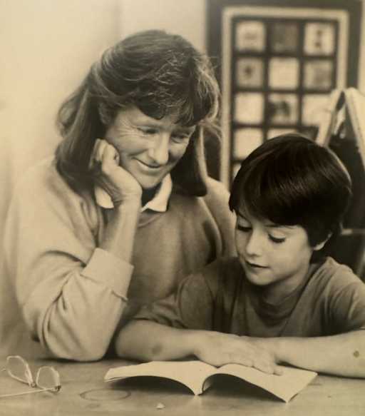 Stanley founding Head of School Carolyn Hambidge with a student