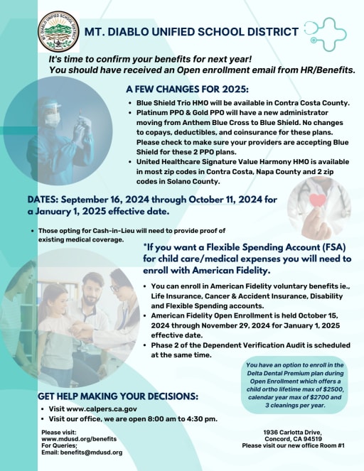 Medical Open Enrollement - Mt. Diablo Unified School District