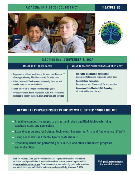Measures R &amp; EE School Fact Sheets - Octavia E. Butler Magnet