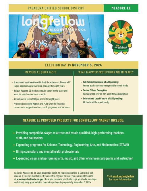 Measures R &amp; EE School Fact Sheets - Longfellow Elementary
