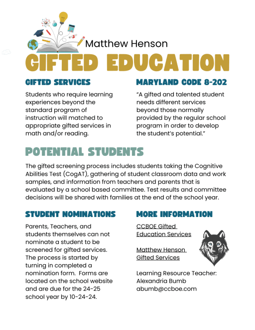 Gifted Education - Matthew Henson Middle School