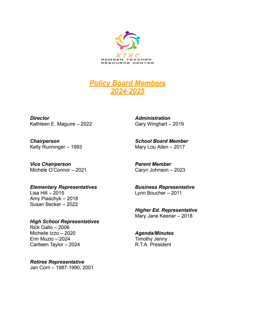 RTRC Policy Board Members