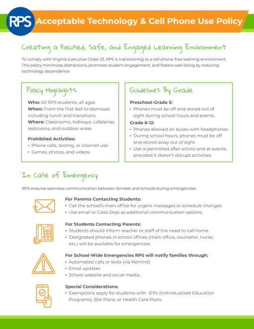 Cell Phone Policy - Richmond Public Schools