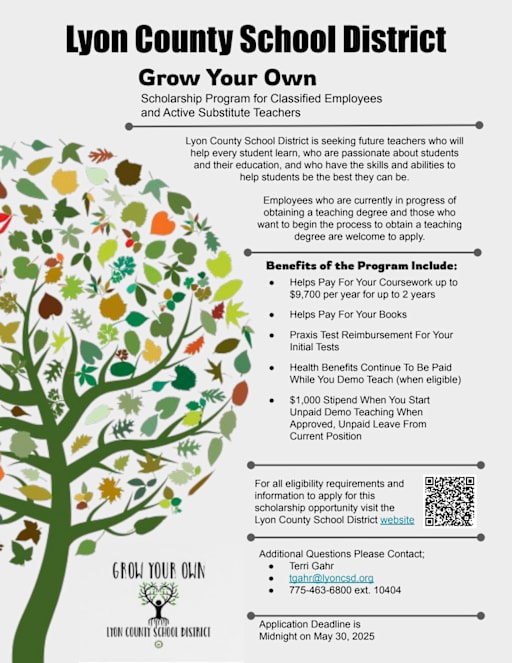 Grow Your Own (GYO) Scholarship Program - Lyon County School District