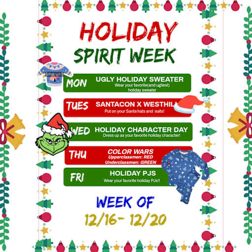 Holiday Spirit Day Holiday Spirit Week | Barton School District