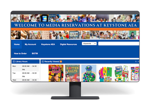 computer with aea media services screen showing