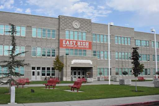 front of East High School