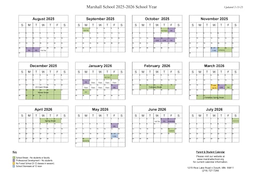 Calendar (Hidden) - Marshall School