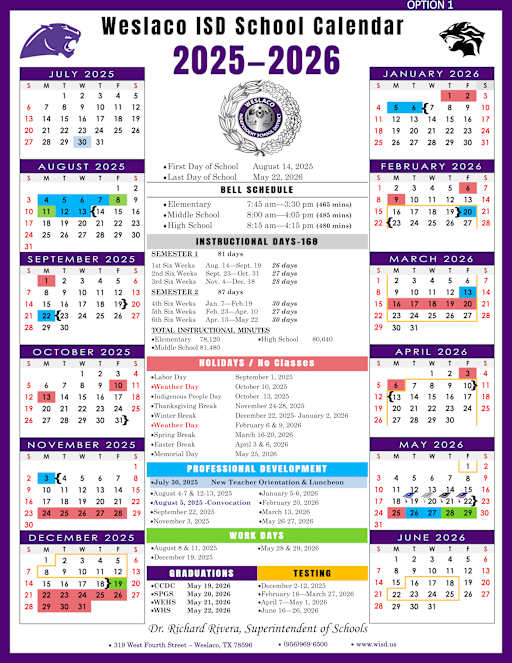 Amarillo Isd Calendar 2027 3 2026-2027 Calendar Voting - Weslaco Independent School District