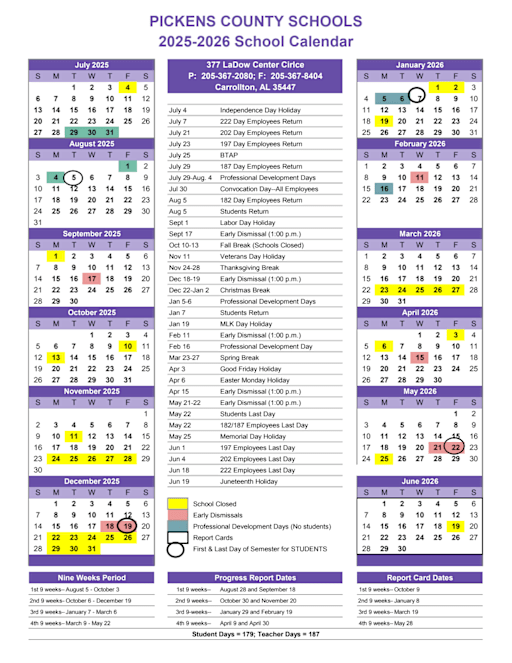 Calendar - Pickens County High School