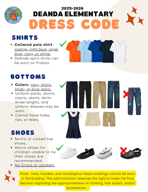 2025-26 Dress Code - DeAnda Elementary School