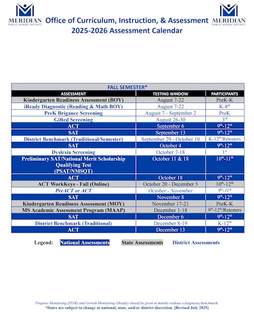 act dates 2025 25 pdf
