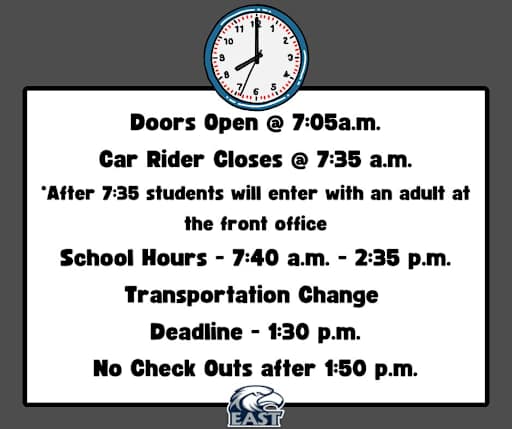 School hours informational graphic