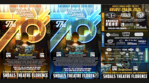Muscle Shoals Meets the 70s' benefit concert happening August 29