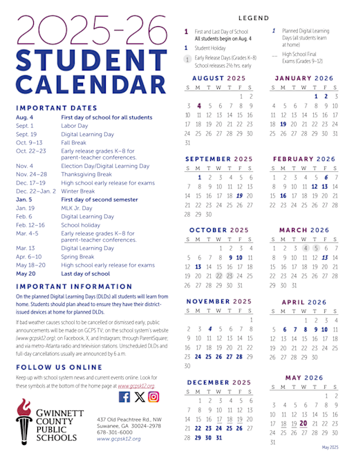 GCPS Calendar