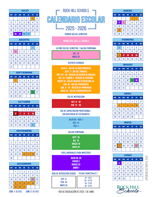 District School Calendar - Mount Holly Elementary School