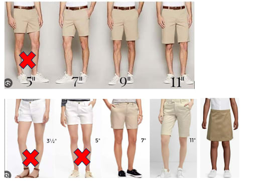 dress code shorts length What Length are Bermuda Shorts
