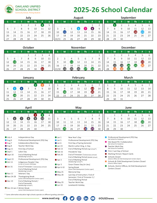 Academic Calendar - Emerson Elementary School