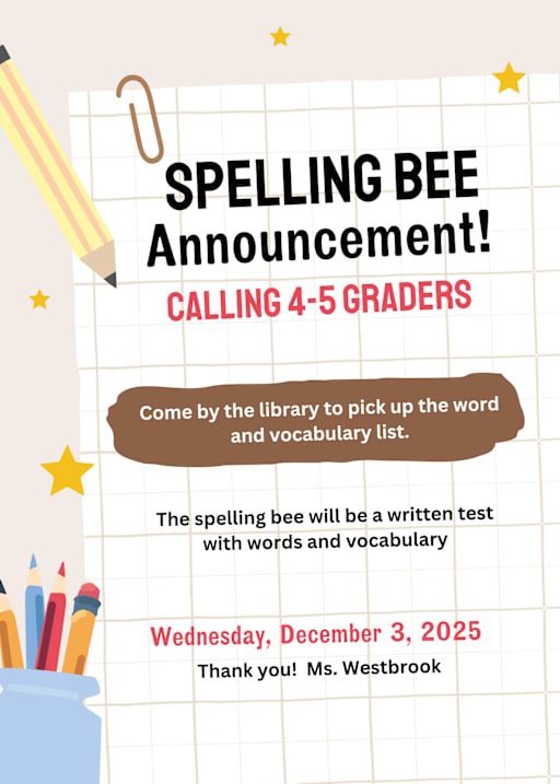 4th Grade Spelling Bee Words 2025