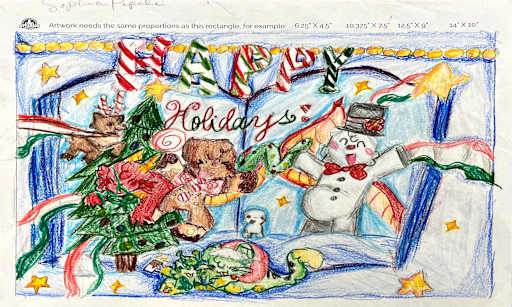 holiday card design drawing