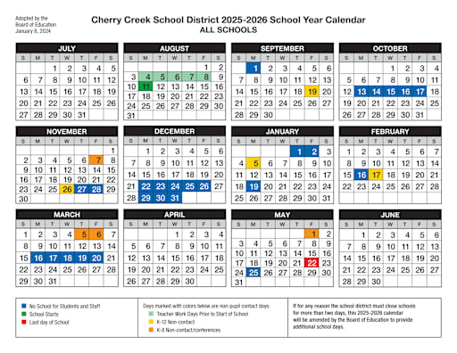 District Calendar for 25-26 School Year