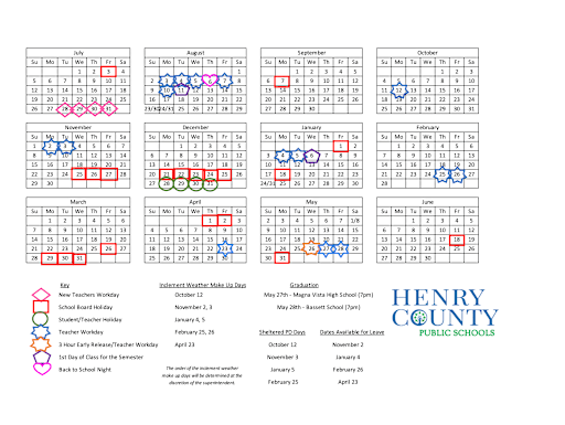 FY27 Calendar - Henry County School District (VA)