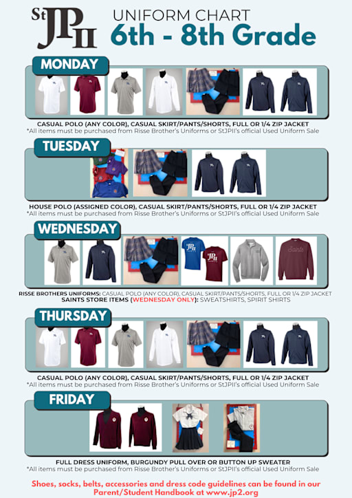 Uniform Chart Example School Uniform Chart For Kids
