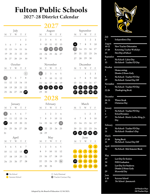 2027-28 District Calendar - Fulton Public Schools