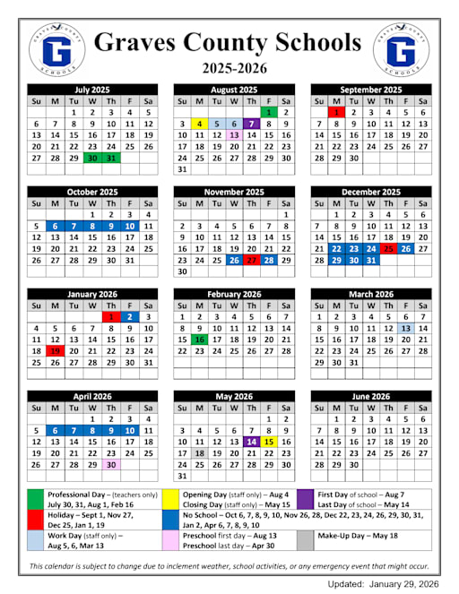 School Calendar - Graves County Schools
