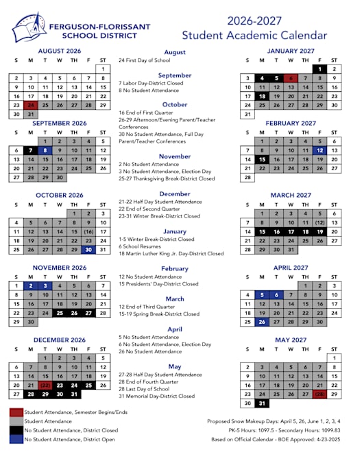 2025-26 Student Calendar