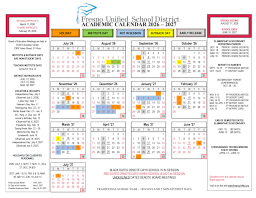 Academic Calendar - Fresno Unified School District