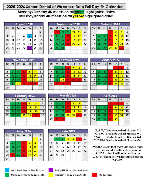 Calendar - School District of Wisconsin Dells