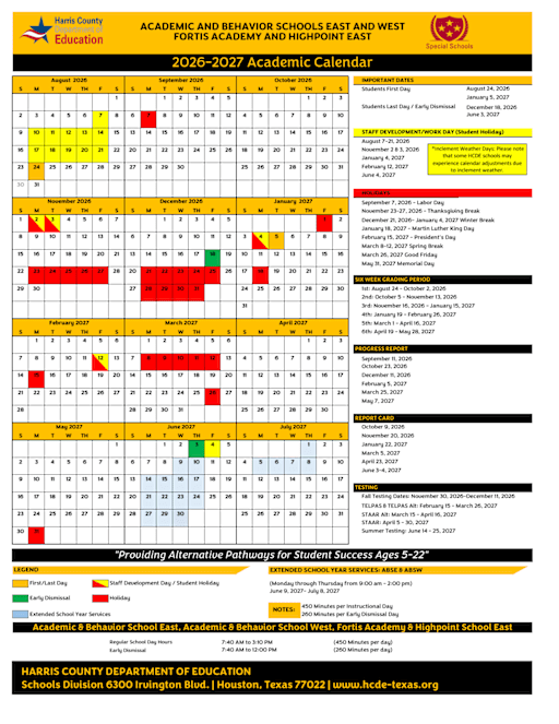 2026–2027 Academic Calendar (.pdf) - Harris County Department of Education