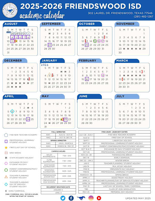 Academic Calendar - Friendswood ISD