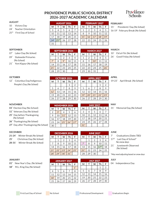 Academic Calendar 2024-2025