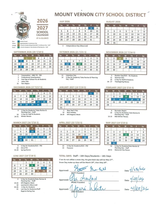 Calendar - Nelson Mandela / Hosea Zollicoffer School