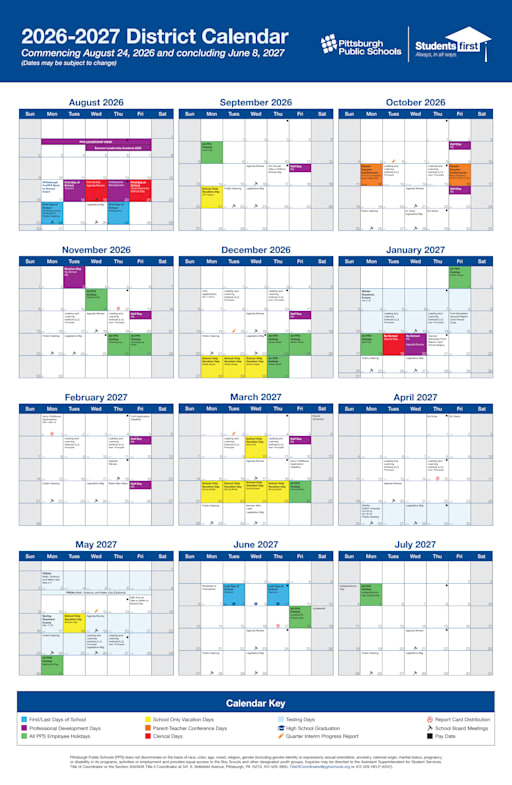 Calendar - Pittsburgh School District