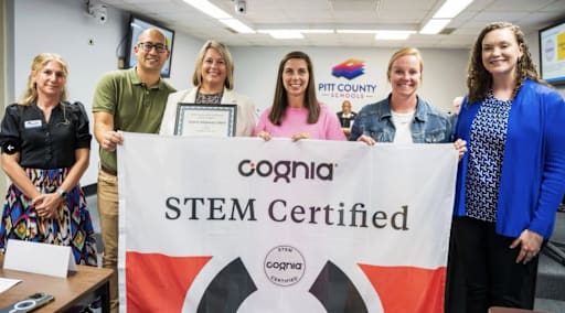 EES teachers being recognized for their STEM Cognia achievement