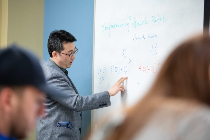 Misericordia students learning together in a classroom