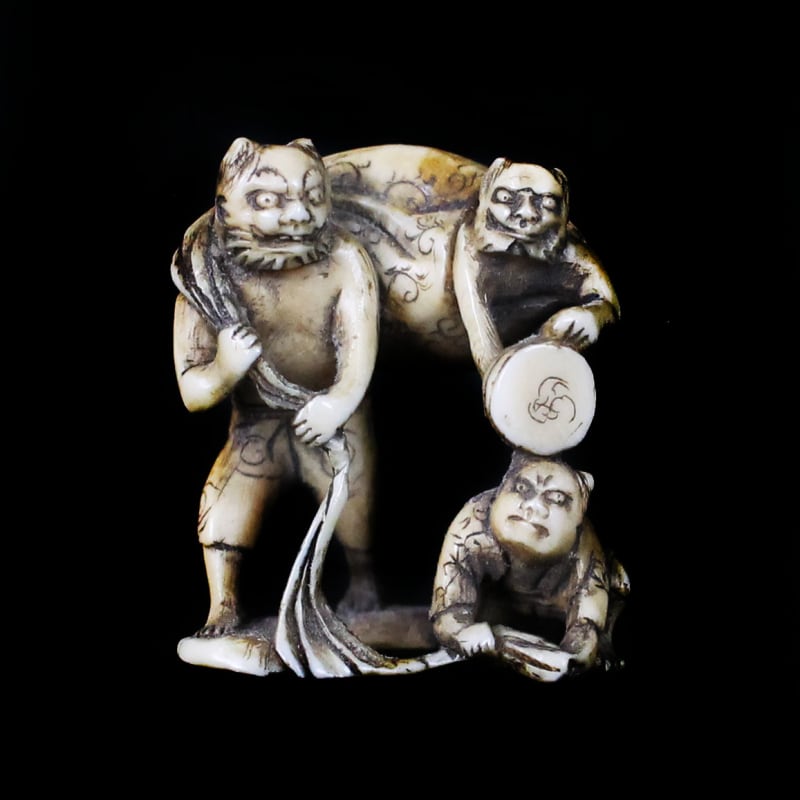 7 Oni Playing With Fujin The Wind God Details Slater Museum