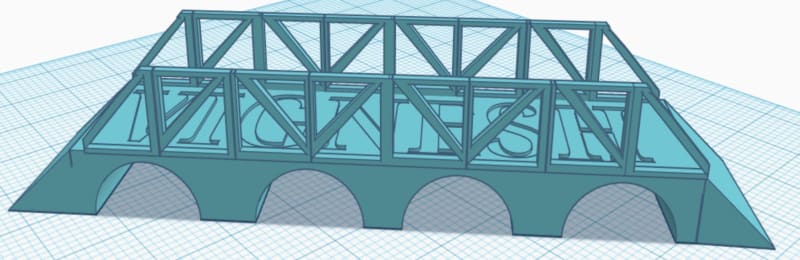 Design of a bridge in Tinkercad