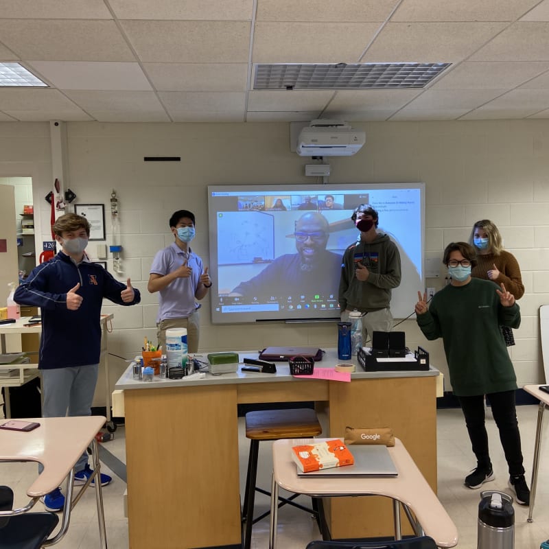 EDI Fellows with Guest Speaker Socially Distanced and Wearing Masks