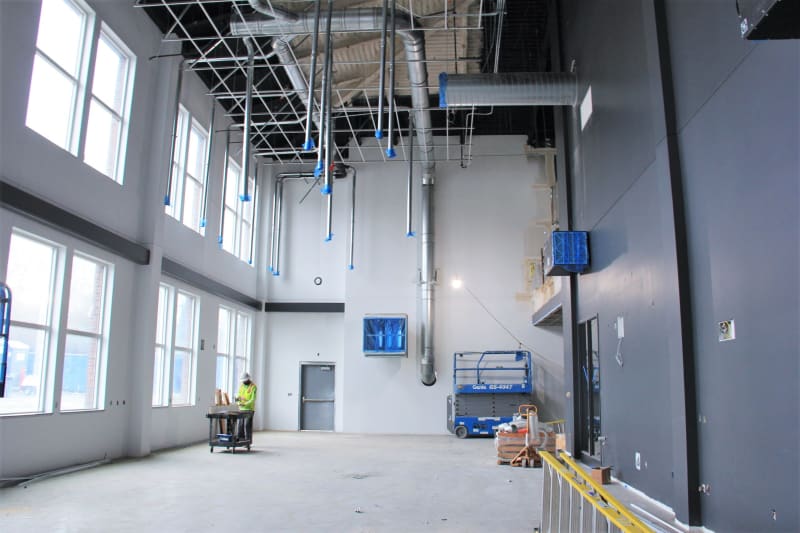 View of career & technical education classroom in northeast corner of north wing (December 8, 2020).