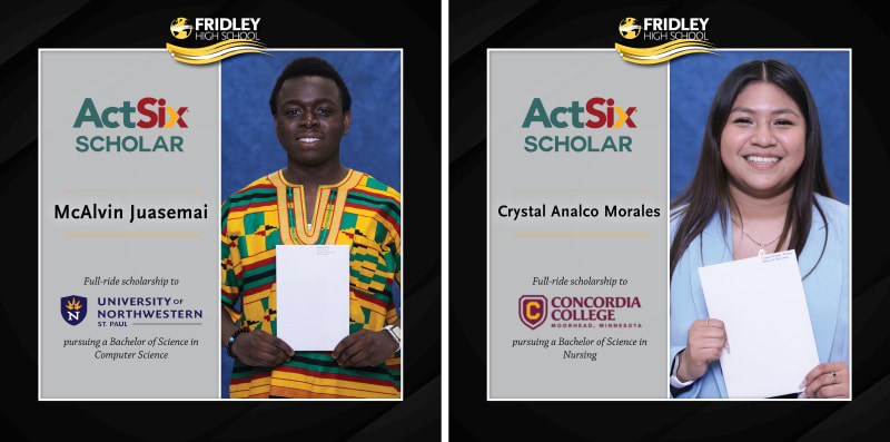 Fridley High School celebrates two Act Six scholarship recipients | News  Post