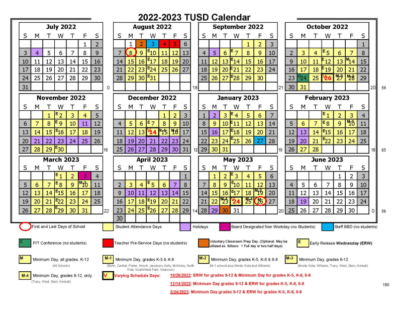 Tusd Calendar 202324 Printable Word Searches