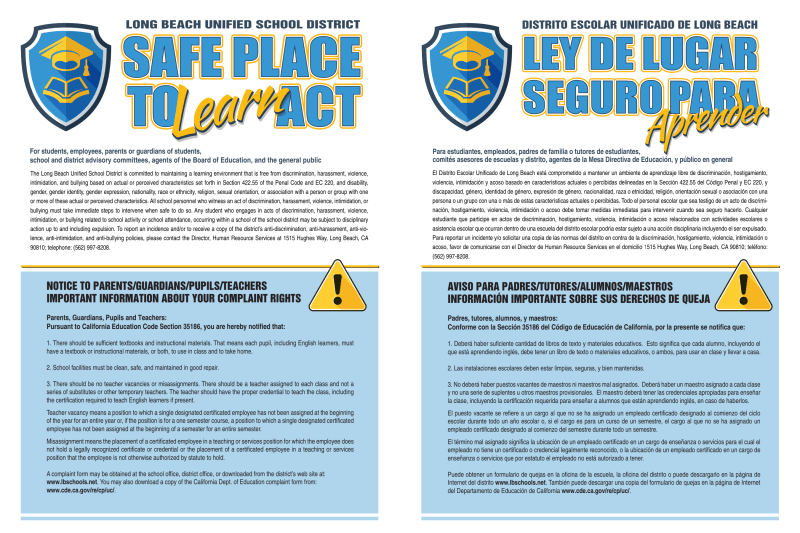 Safe Place to Learn Poster